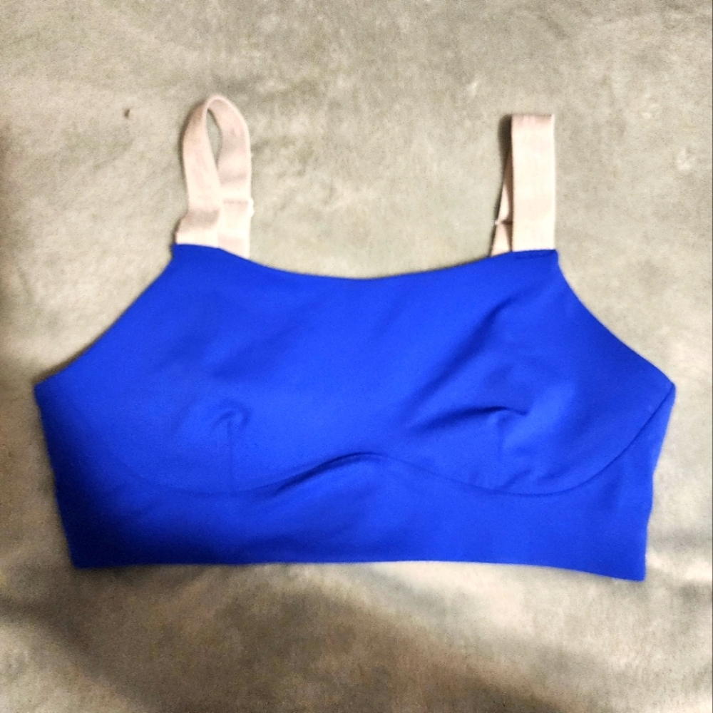 Blue Sports Bra with Adjustable Straps